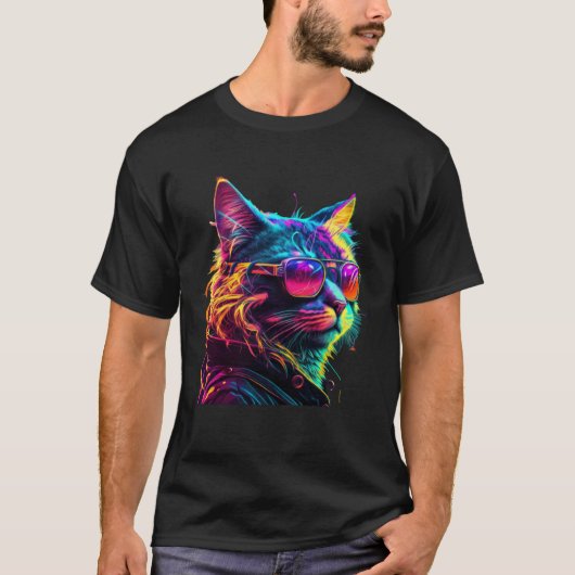 Coole Katze mit Brille 1 T-Shirt (Vorderseite)