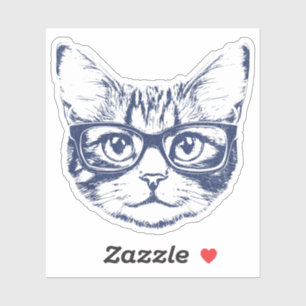 Coole Katze mit Brille Aufkleber