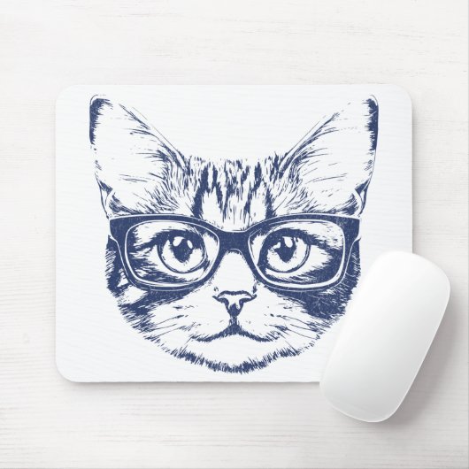 Coole Katze mit Brille Mousepad (Mit Mouse)