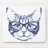 Coole Katze mit Brille Mousepad (Vorne)