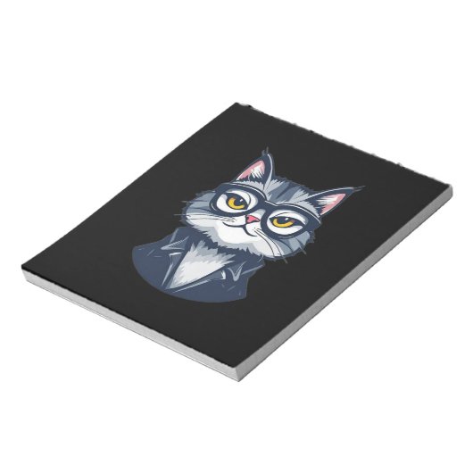 Coole Katze mit Brillen Notepad Notizblock (Rotiert)