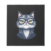 Coole Katze mit Brillen Notepad Notizblock (Vorderseite)