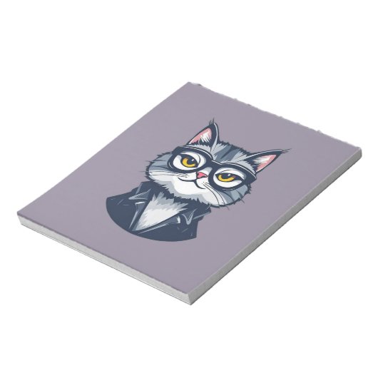 Coole Katze mit Brillen Notepad Notizblock (Rotiert)