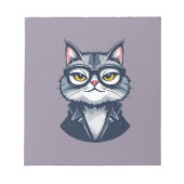 Coole Katze mit Brillen Notepad Notizblock (Vorderseite)