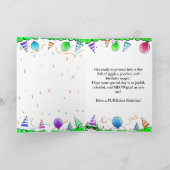 Coole Katze mit Green Shades Geburtstagkarte Karte (Innenseite)