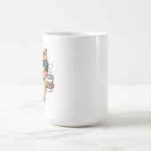 Coole Katze mit Kaffee – Lustige Cartoon-Kunst Kaffeetasse (Mittel)