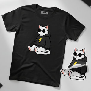 Coole Katze mit Kapuzenpullover und Sonnenbrille T T-Shirt
