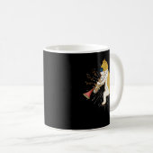 Coole Katze mit Klarinettendesign Hippy-Hipster Kaffeetasse (VorderseiteRechts)
