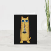 Coole Katze mit Klarinettendesign Hippy-Hipster Karte (Vorderseite)