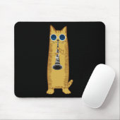 Coole Katze mit Klarinettendesign Hippy-Hipster Mousepad (Mit Mouse)