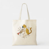 Coole Katze mit Klarinettendesign Hippy-Hipster Tragetasche (Rückseite)
