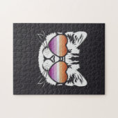 Coole Katze mit Lesbenbrille Funny Sapphic Puzzle (Horizontal)