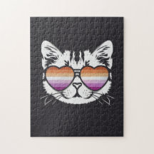 Coole Katze mit Lesbenbrille Funny Sapphic