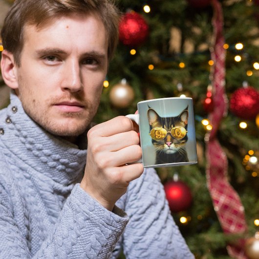 Coole Katze mit Monogramm personalisierte Katze Ge Kaffeetasse