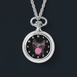 Coole Katze mit rosafarbener Brille und blühendem  Armbanduhr<br><div class="desc">Dieses trendige und lustige Katzendesign ist perfekt für die Liebhaber der Stilküche! Mit einer stilvollen Schwarz-Weiß-Katze, die eine rosa Brille trägt und eine Kaugummi-Blase bläst, ist dieses auffällige Kunstwerk sowohl spielerisch als auch modern. Eine großartige Wahl für trendige Wohngestaltung, modische Accessoires und einzigartige Geschenke für Katzenliebhaber. Erhältlich auf Zazzle-Produkten wie...</div>