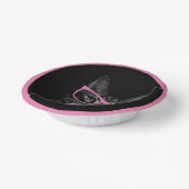 Coole Katze mit rosafarbener Brille und blühendem  Pappteller (Gewinkelt)