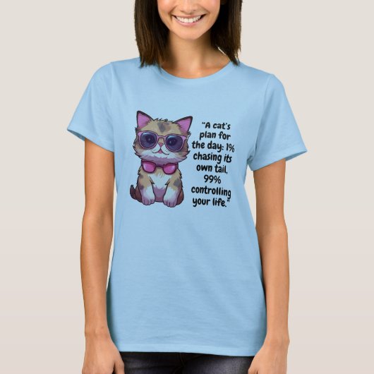 Coole Katze mit Schatten - Niedliche Kitty Tragetu T-Shirt (Vorderseite)
