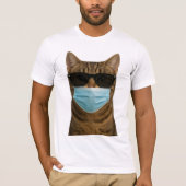 Coole Katze mit Schatten und Maske T-Shirt (Vorderseite)