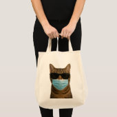 Coole Katze mit Schatten und Maske Tragetasche (Vorderseite (Produkt))