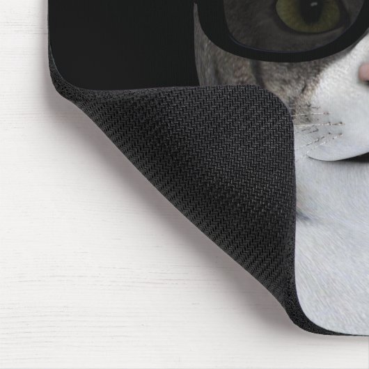 Coole Katze mit schwarzer Sonnenbrille Mousepad (Ecke)