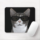 Coole Katze mit schwarzer Sonnenbrille Mousepad (Mit Mouse)