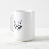 Coole Katze mit Shades Tasse - Einzigartige und st (Vorderseite Links)