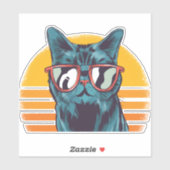 Coole Katze mit Sonnenbrille Aufkleber (Blatt)