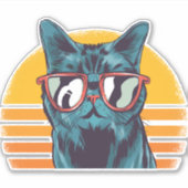 Coole Katze mit Sonnenbrille Aufkleber (Vorderseite)