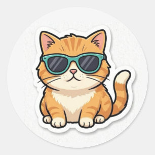 Coole Katze mit Sonnenbrille Aufkleber Lustig Ästh
