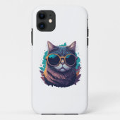 Coole Katze mit Sonnenbrille Case-Mate iPhone Hülle (Rückseite)