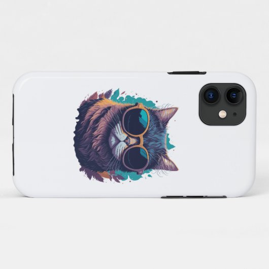Coole Katze mit Sonnenbrille Case-Mate iPhone Hülle (Rückseite (Horizontal))