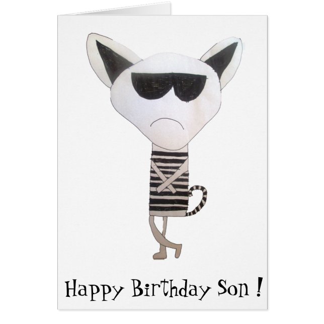 Coole Katze mit Sonnenbrille Geburtstag (Vorne)