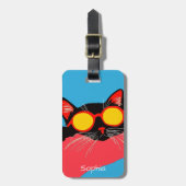 Coole Katze mit Sonnenbrille Gepäckanhänger (Vorderseite vertikal)