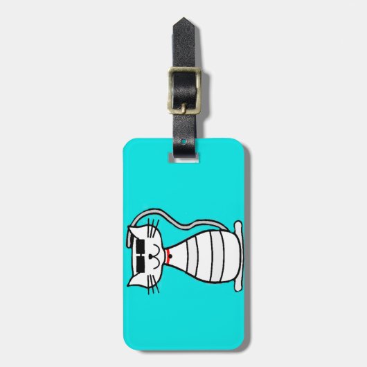 Coole Katze mit Sonnenbrille Gepäckanhänger (Vorderseite vertikal)