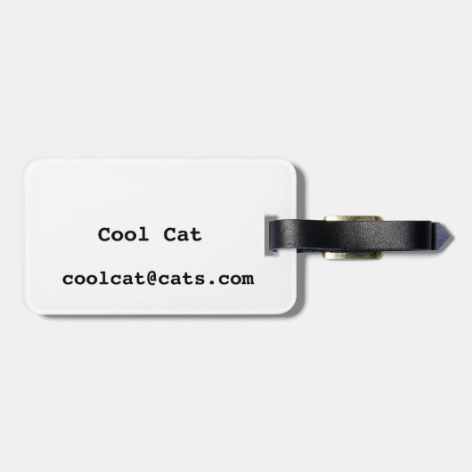 Coole Katze mit Sonnenbrille Gepäckanhänger (Rückseite horizontal)