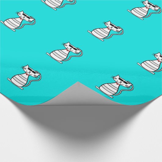 Coole Katze mit Sonnenbrille Geschenkpapier (Ecke)