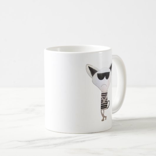 Coole Katze mit Sonnenbrille Kaffeetasse (VorderseiteRechts)