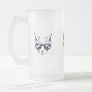 Coole Katze mit Sonnenbrille Mattierte Tasse aus G