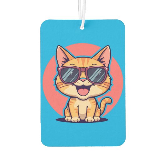 Coole Katze mit Sonnenbrille - Niedliche Schöne Kü Autolufterfrischer (Rückseite)