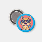 Coole Katze mit Sonnenbrille - Niedliche Schöne Kü Magnet (Vorderseite/Rückseite)