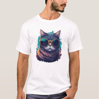 Coole Katze mit Sonnenbrille T-Shirt