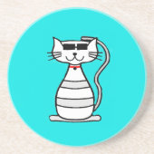 Coole Katze mit Sonnenbrille Untersetzer (Vorne)