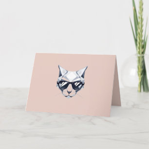Coole Katze mit Sonnenbrille Weihnachtskarte. Feiertagskarte