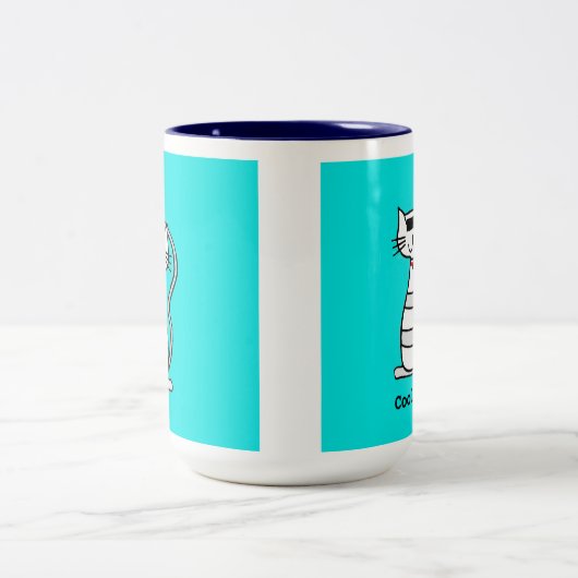 Coole Katze mit Sonnenbrillen Zweifarbige Tasse (Mittel)