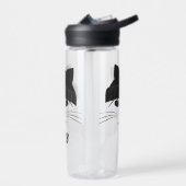 Coole Katze mit Wollhut Personalisiert Trinkflasche (Links)