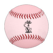 Coole Katze mit zwei Tonen Rosa Baseball (Vorderseite)