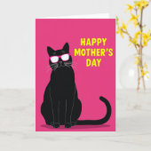 Coole Katze Muttertags-Grußkarte Karte (Gelbe Blume)