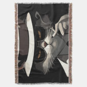 Coole Katze Noir: Suave und mysteriöse Feline Decke (Vorderseite Vertikal)