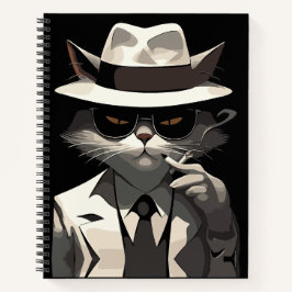 Coole Katze Noir: Suave und mysteriöse Feline Notizblock