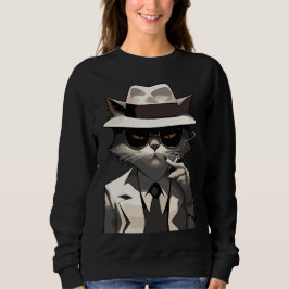 Coole Katze Noir: Suave und mysteriöse Feline Sweatshirt